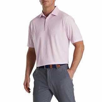 Men's Footjoy Lisle Golf Shirts Pink/White NZ-277135